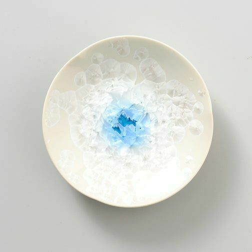 Gekka of Japanese sweets plate(1 piece) Kyo ware/Kiyomizu ware