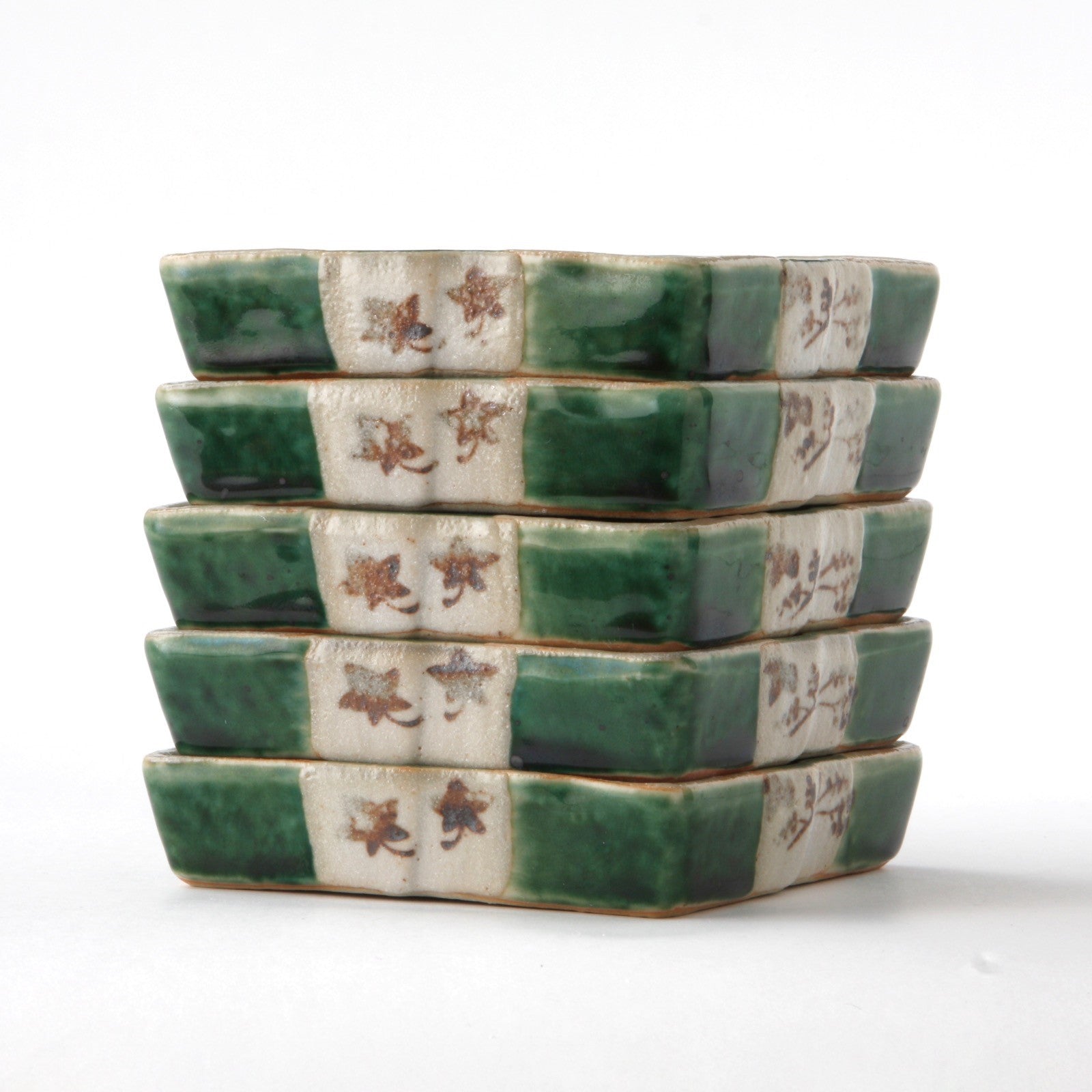 Ichimatsu of Individual plates (5 pieces) Seto ware