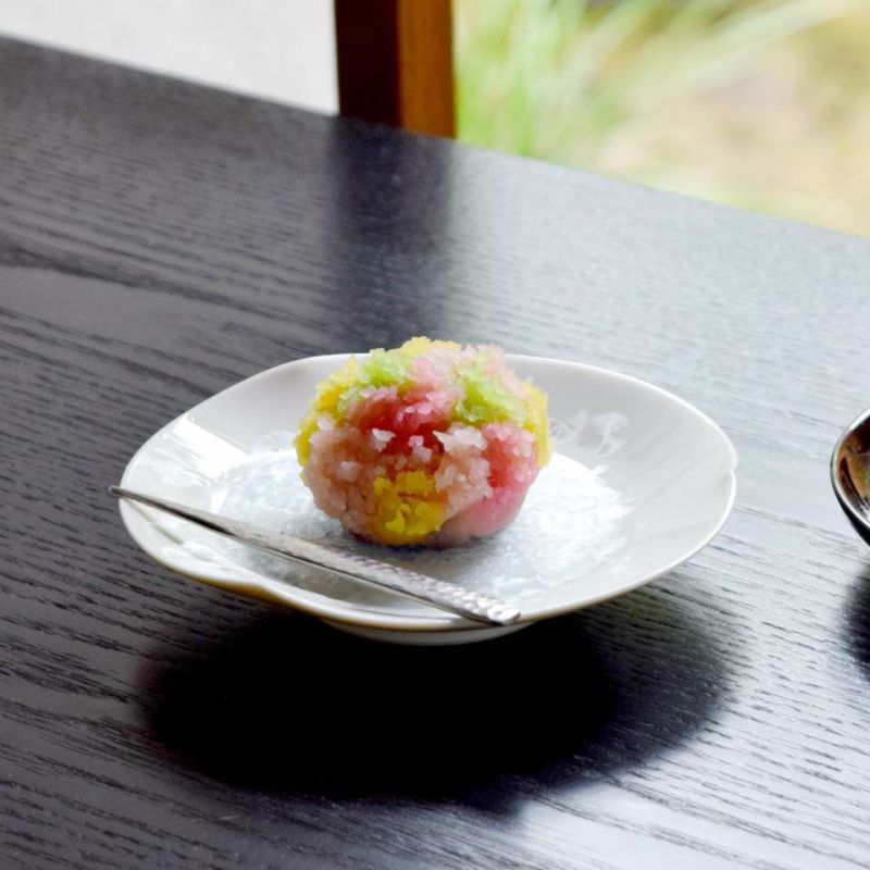 Gekka of Japanese sweets plate(1 piece) Kyo ware/Kiyomizu ware