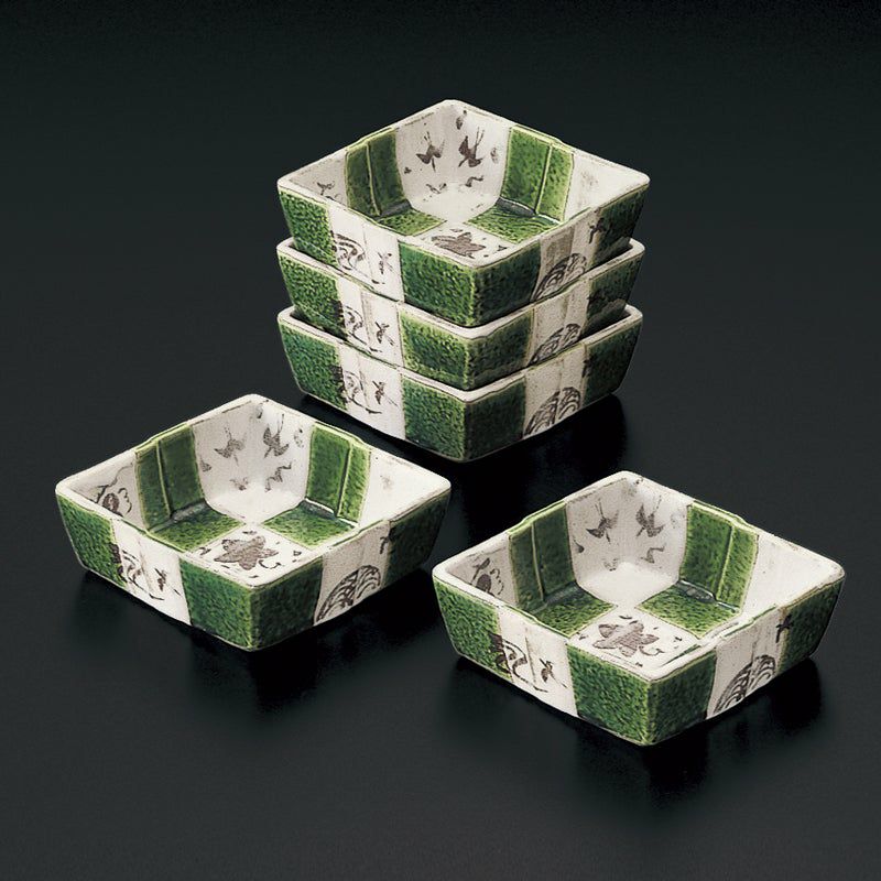 Ichimatsu of small bowls〈5 pieces〉 Seto ware