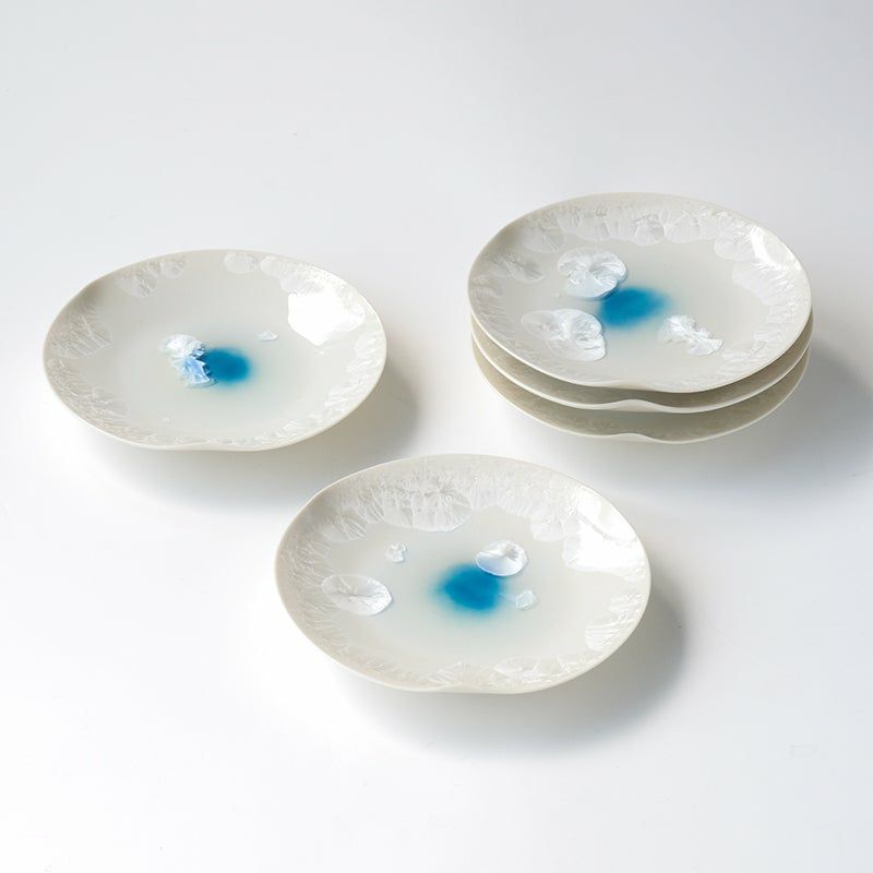 Gekka of Japanese sweets plate(1 piece) Kyo ware/Kiyomizu ware