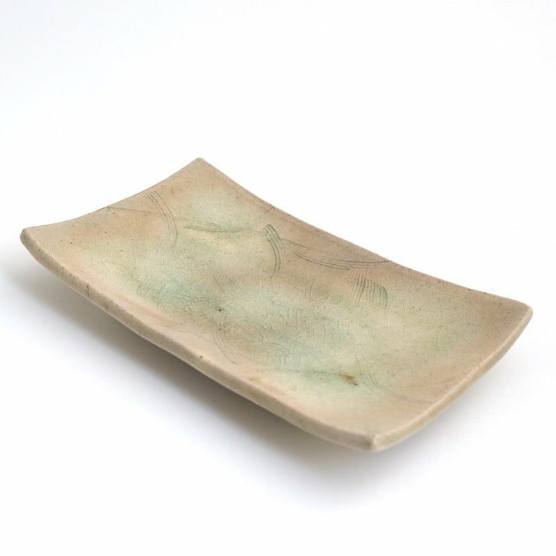 Haiyūsōmon rectangular plate (2 pieces) Mino ware