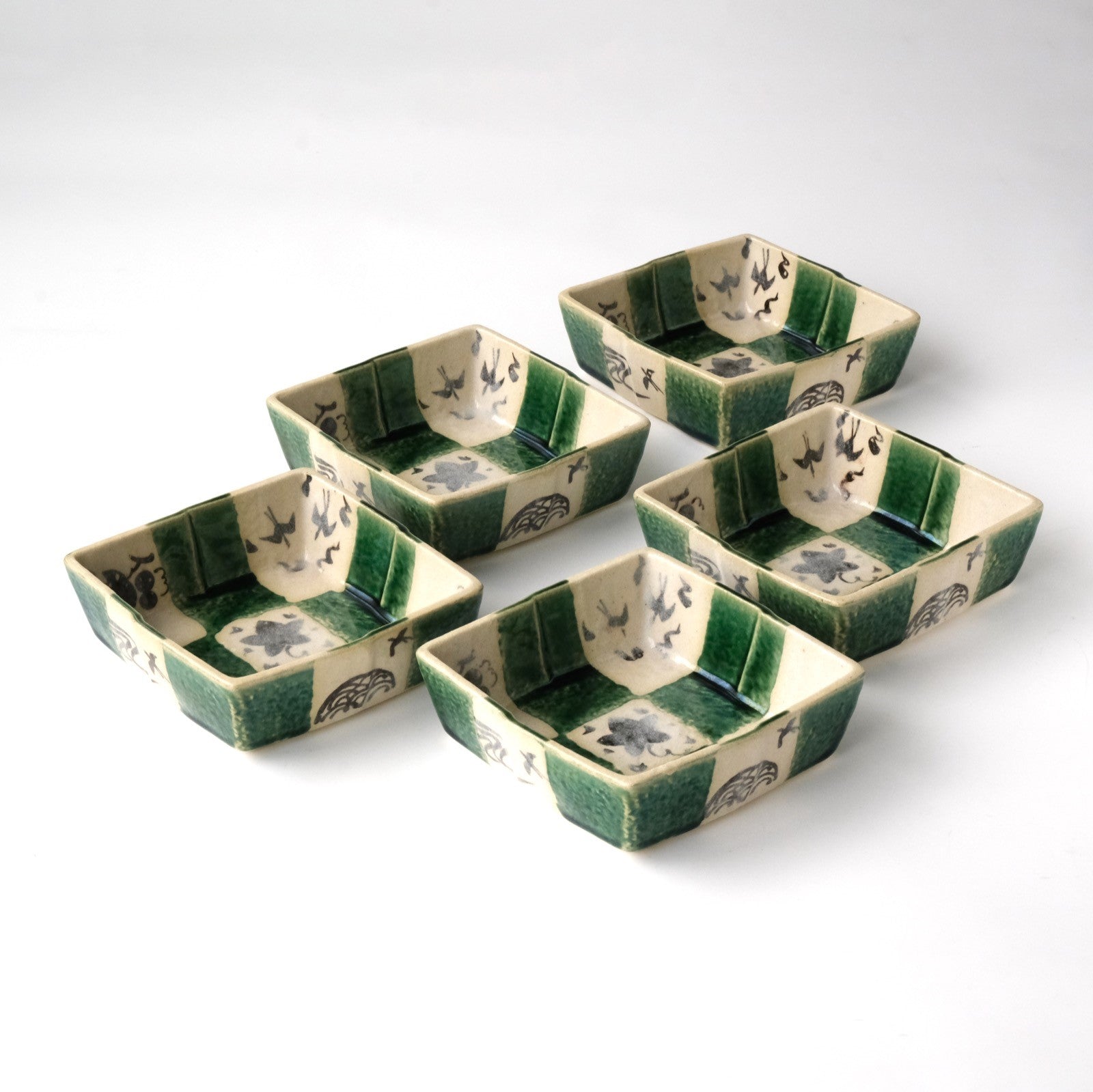 Ichimatsu of small bowls〈5 pieces〉 Seto ware