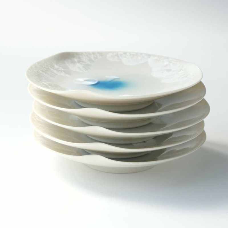 Gekka of Japanese sweets plate(1 piece) Kyo ware/Kiyomizu ware
