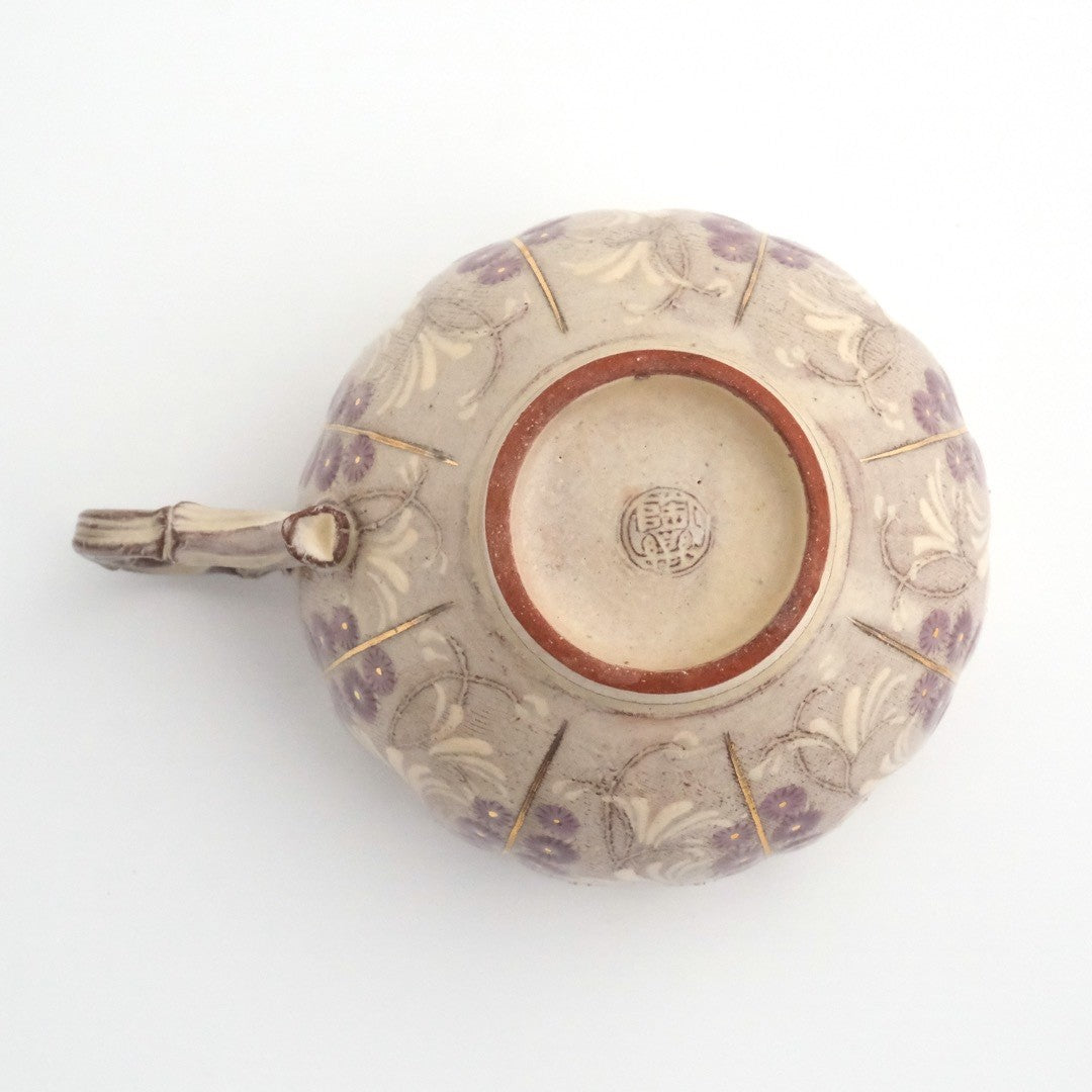 Kyōmishima Shisaikamon cup & saucer Kyo ware/Kiyomizu ware