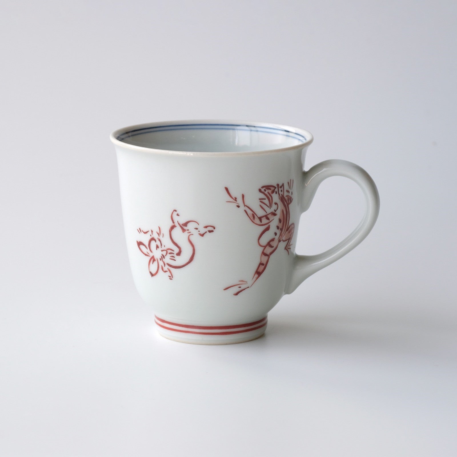 Chōjū-giga of Mag【Red painting 】(1 piece) Kyo ware/Kiyomizu ware