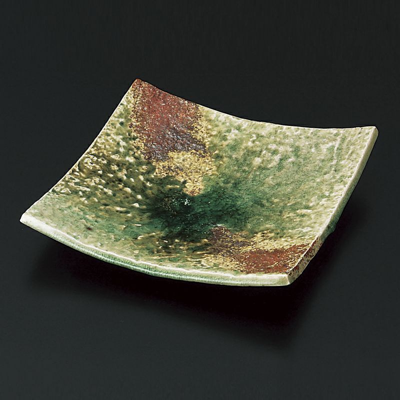 Shōroku of Square plate(1 piece) Iga ware