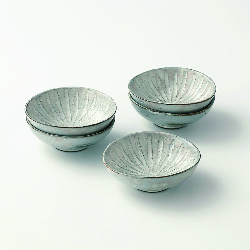 Kohikihorimon Bowls (5 pieces) Mino ware
