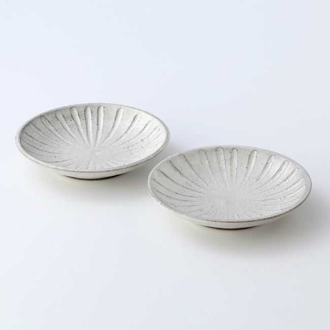 Kohikihorimon Medium Plate (2 pieces) Mino ware