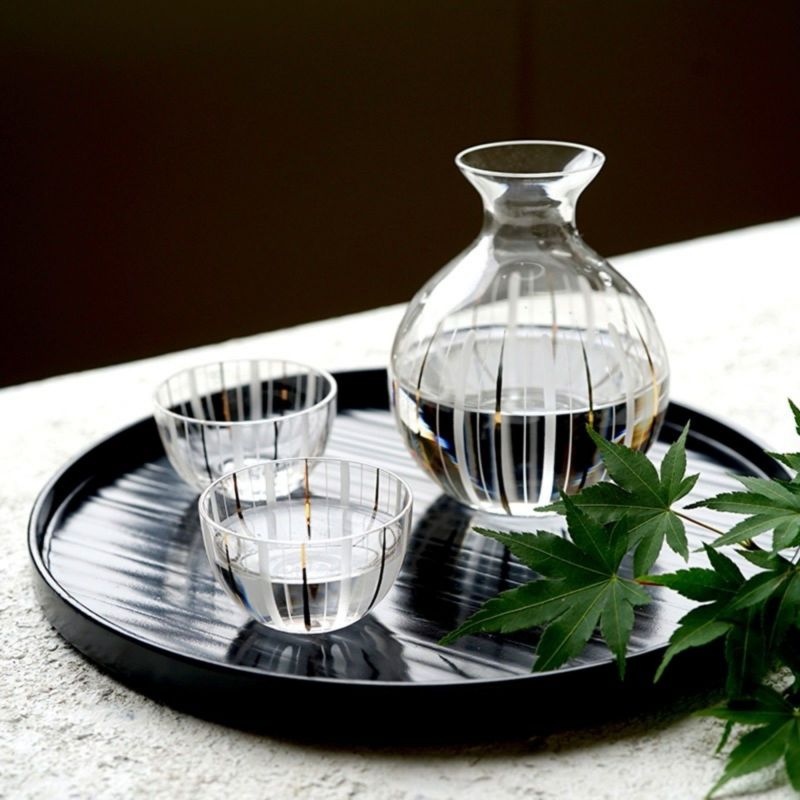 Mizusudare of chilled sake cup set (1 sake bottle, 2 sake cups)