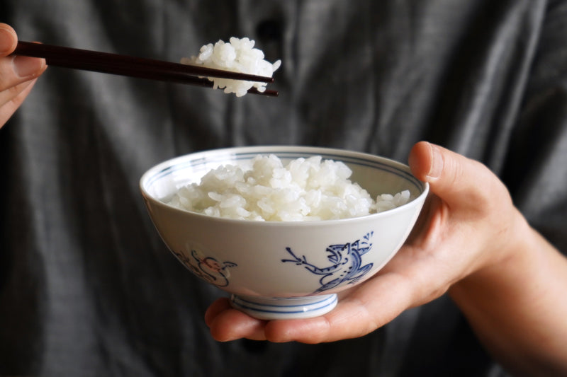 Chōjū-giga of Rice bowl【Blue and white 】(1 piece), Kyo ware/Kiyomizu ware